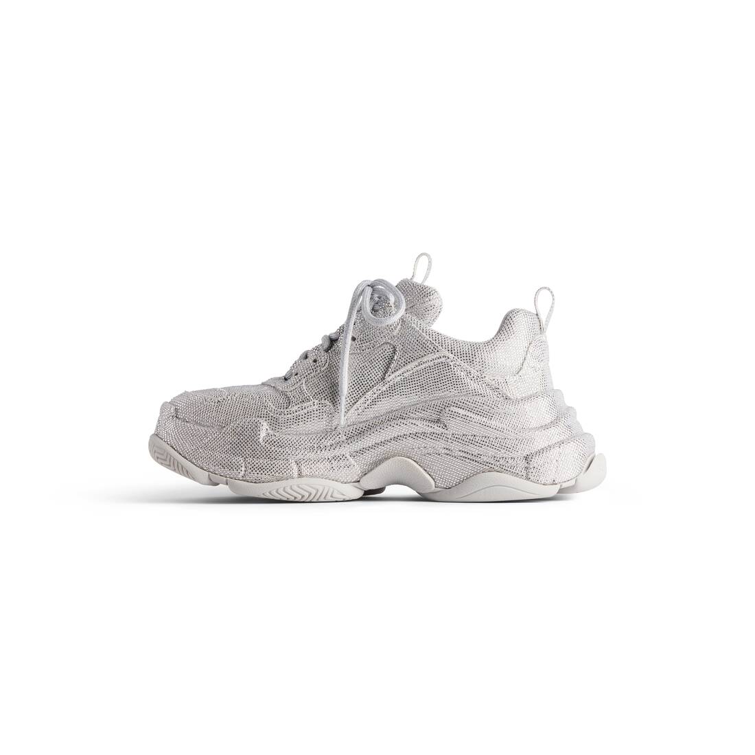 Women’s Triple S Sneaker With Rhinestones  in Light Grey - Image 4